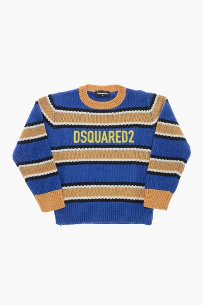 Dsquared2 Color-block Mixed-wool Crewneck In Multi