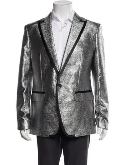 Pre-owned Dsquared2 Colorblock Pattern Blazer W/ Tags In Silver