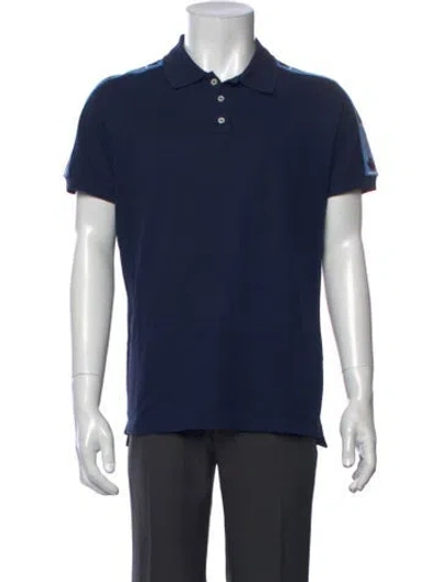 Pre-owned Dsquared2 Colorblock Pattern Collar Polo Shirt In Blue