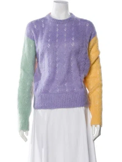 Pre-owned Dsquared2 Colorblock Pattern Crew Neck Sweater In Purple