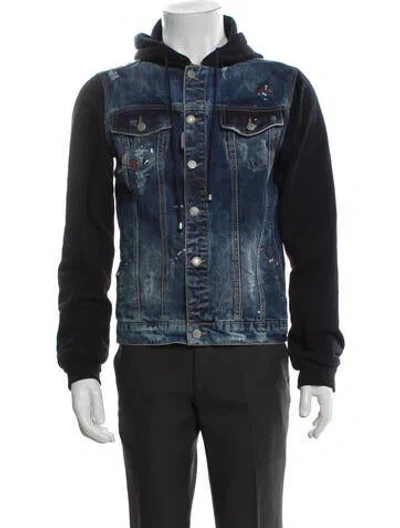 Pre-owned Dsquared2 Colorblock Pattern Denim Jacket In Blue