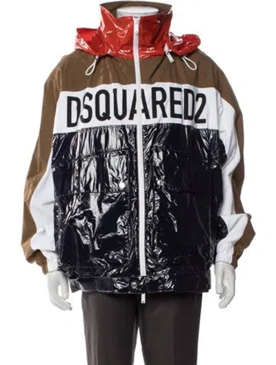 Pre-owned Dsquared2 Colorblock Pattern Jacket In Blue