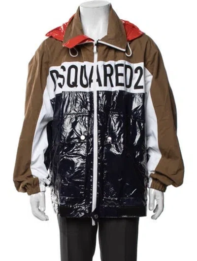 Pre-owned Dsquared2 Colorblock Pattern Jacket W/ Tags In Black/blue