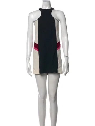 Pre-owned Dsquared2 Colorblock Pattern Mini Dress In Black