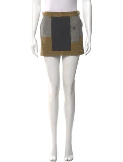 Pre-owned Dsquared2 Colorblock Pattern Mini Skirt In Green