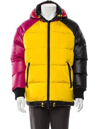 Pre-owned Dsquared2 Colorblock Pattern Puffer Coat W/ Tags In Black