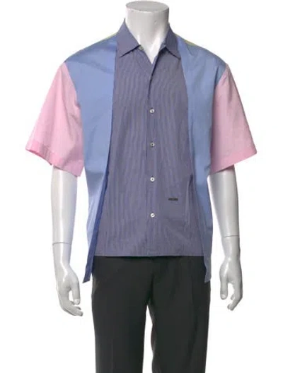 Pre-owned Dsquared2 Colorblock Pattern Short Sleeve Shirt In Multi