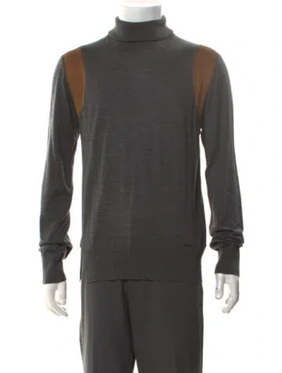Pre-owned Dsquared2 Colorblock Pattern Turtleneck Pullover In Gray