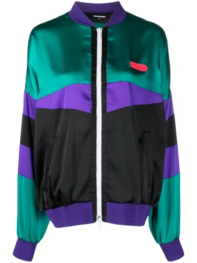 DSQUARED2 COLOUR-BLOCK BOMBER JACKET