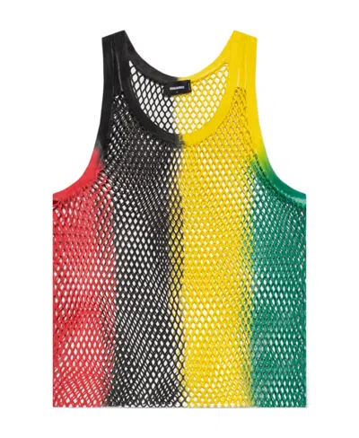 Dsquared2 Colour-block Mesh Tank Top In Multicolor