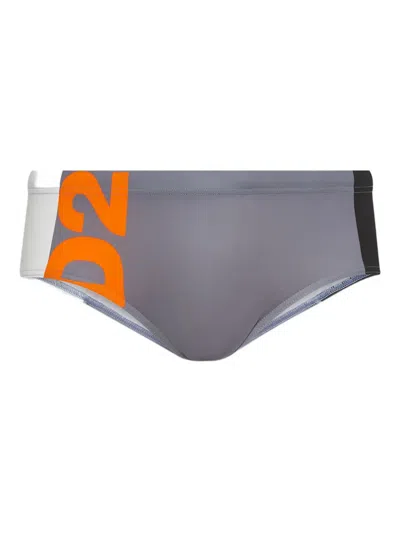Dsquared2 Colour-block Swim Briefs In Gray