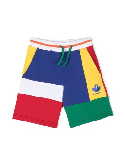 Dsquared2 Kids' Colour-block Track Shorts In Multicolor