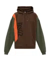 Dsquared2 Colour-blocked Logo-print Hoodie In Green