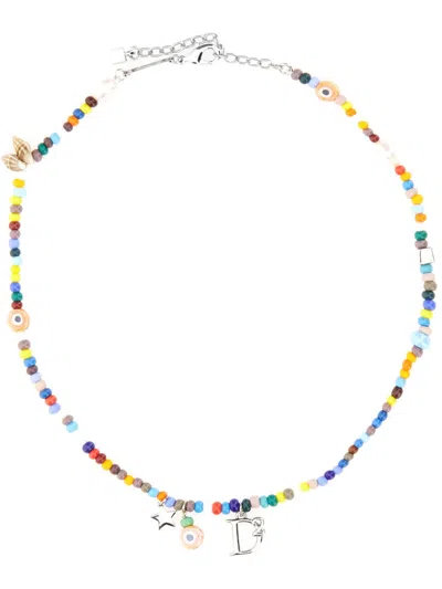 Dsquared2 Coloured Bead And Shell Necklace In Multi
