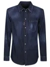 Dsquared2 Long Sleeves Button-up Shirt With Chest Pocket In Black
