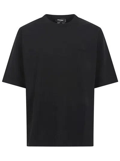 Dsquared2 Compact Cotton Jersey T-shirt In Black