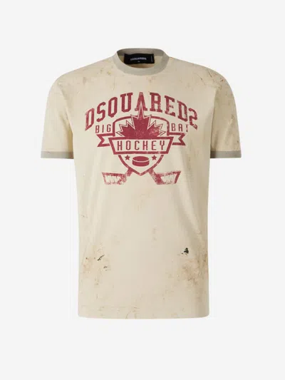 Dsquared2 Contrast Graphic T-shirt In Metallic