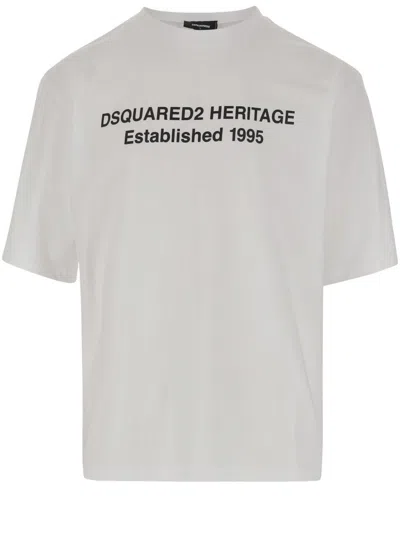 Dsquared2 Contrast Logo Cotton T-shirt In White