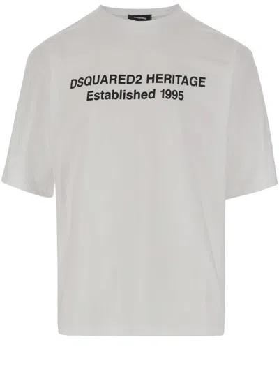 DSQUARED2 CONTRAST LOGO COTTON T-SHIRT