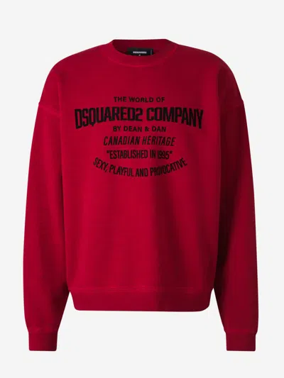 Dsquared2 Contrast Logo Sweatshirt In Red