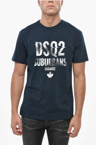 Dsquared2 Contrasting Logo Crew-neck T-shirt In Green