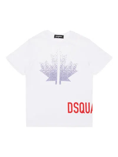 Dsquared2 Kids' Contrasting Logo T-shirt In White