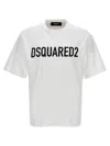Dsquared2 Solid Color Cool Fit Crew-neck T-shirt With Printed Logo In White