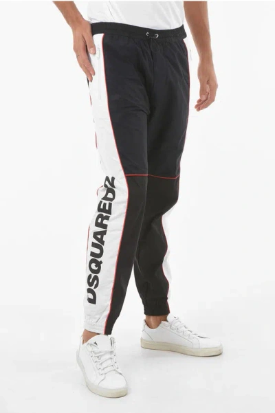 Dsquared2 Contrasting Side Band Track Pants In Black