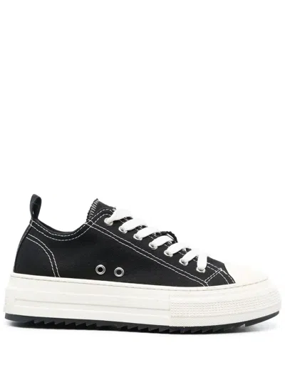 Dsquared2 Contrasting-stitch Detail Low-top Sneakers In Black