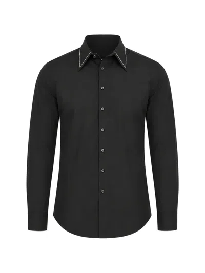 Dsquared2 Contrast-stitch Shirt In Black
