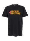 Dsquared2 Black Crewneck T-shirt With Print On The Front And Logo Lettering On The Rear In Cotton Man In Black