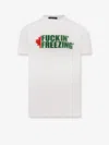 Dsquared2 White Crewneck T-shirt With Print On The Front And Logo Lettering On The Rear In Cotton Man