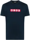 Dsquared2 D2 Logo Patch Crewneck T-shirt In Blue
