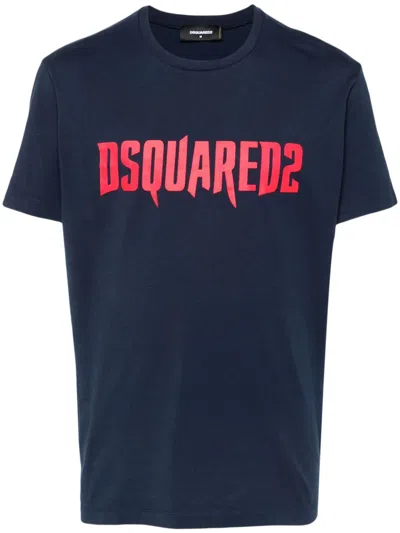 Dsquared2 Cool Fit Cotton T-shirt In Navy Blue