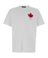 Dsquared2 White T-shirt With Dripping Maple Print In Cotton In White