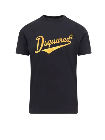 Dsquared2 Cool Fit Cotton T-shirt With Logo Print In Black