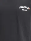 Dsquared2 Men Black Crew-neck T-shirt With Logo On The Front In Cotton Man