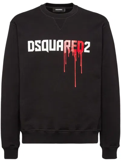 Dsquared2 Logo-print Cotton Sweatshirt In Black