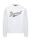 Dsquared2 Velvet Logo Sweatshirt In White