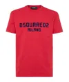 Dsquared2 Cool Fit Logo Cotton T-shirt In Red