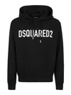 Dsquared2 Logo Cotton Hoodie In Black