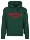 Dsquared2 Cool Fit Hoodie Sweatshirt In Green Red Print