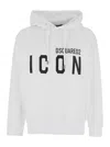 Dsquared2 Men White Hoodie With Logo Print On The Front In Cotton Man In White