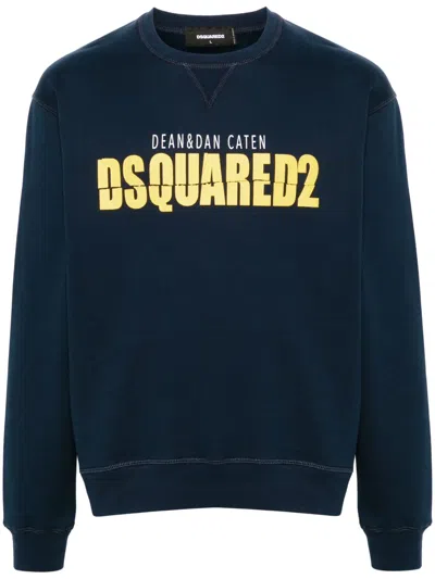 Dsquared2 Cool Fit Logo-print Sweatshirt In Blue