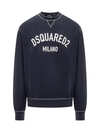 Dsquared2 Cool Fit Logo Sweatshirt In Navy Blue