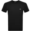 Dsquared2 Cotton Crew Neck T-shirt With Ribbed Detail In Black