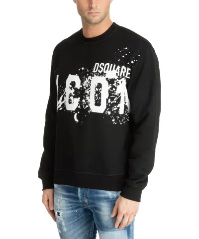 Dsquared2 Cool Fit Splash Sweatshirt In Black
