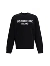 Dsquared2 Sweatshirt With Logo And Velvet Finish In Black