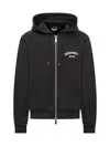 Dsquared2 Black Sweatshirt With Hood And Zip And Logo Detail On The Front In Cotton Man In Black