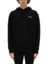 Dsquared2 Black Sweatshirt With Classic Hood And Bold Graphic Print In Black